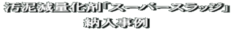 汚泥減量化剤「スーパースラッジ」 納入事例